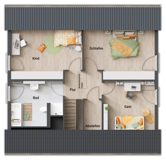 Grundriss Dachgeschoss Mitwachshaus Flair 148